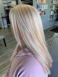 Icy Blonde Pink Hair Icy Blonde Hair Blonde Hair With Pink Highlights Pink Blonde Hair