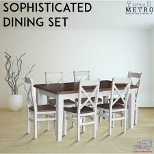 And if you like to coordinate your furniture, we have matching dining sets, too. New Oak Wood Top 7pcs Dining Set With White Wooden Chairs Ebay