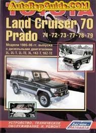 руководство по ремонту Toyota Land Cruiser 80 скачать бесплатно Download Free Toyota Land Cruiser 70 Prado 71 72 77 78 79 1985 1996 Repair Manual Image By Autorepguide Com Repair Manuals Toyota Toyota Land Cruiser