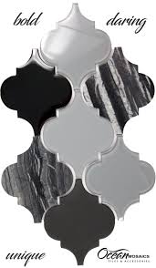 Black And White Moroccan Tile Backsplash Clover Arabesque Black Mix Black And White Moroccan Arabesque Backsplash Black Marble Black Glass Tile Dare Glass Mosaic Tiles Mosaic Glass Backsplash