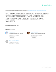 Universiti kebangsaan malaysia, +2 more. Pdf 2 D Hydrodynamic Simulations Of A High Resolution Terrain Data Applied To Kenyir Power Station Terengganu Malaysia Faizah Bte Che Ros And Lariyah Mohd Sidek Academia Edu