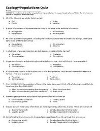 Biotic And Abiotic Factors Worksheet Answers Ecology Populations Quiz By Biology Boss Teachers Pay Teachers Knowledge Quiz Quiz Biology Worksheet