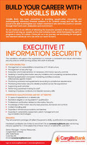 Executive It Information Security At Cargills Bank Careerfirst Technology Job Execution Job