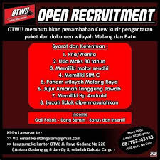 Kurir di bandung cari di antara 18.500+ lowongan kerja terbaru pekerjaan penuh waktu, sementara dan paruh waktu langganan informasi lowongan kerja cepat & gratis pemberi kerja terbaik di bandung kerja: Loker Kurir Bukalapak Bandung Lowongan Kerja Helper Di Cv Putra Anugrah Bandung Indah Halo Pencaker Jne Bandung Saat Ini Kembali Membuka Lowongan Kerja Terbaru Untuk Posisi Lainnya Setelah