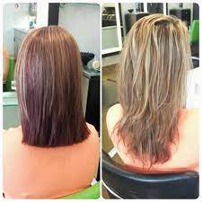 Red Violet With Blonde Highlights Hair By Mary At Chameleon Salon In Clarksville Tn Blonde Highlights Hair Hairdo