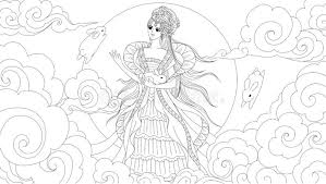 These alphabet coloring sheets will help little ones identify uppercase and lowercase versions of each letter. Chinese Moon Goddess With Cute Rabbits For Design Element And Coloring Book Page For Anti Stress Vector Illustration Stock Vector Illustration Of Goddess Stressvector 130716152