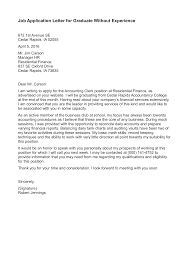 Job Application Letter For Graduate Without Experience Templates At Allbusinesstemplates Com