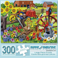 Each puzzle cut is hand designed and unique, . Buy Bits And Pieces Set Of Two 2 300 Piece Jigsaw Puzzles For Adults Each Puzzle Measures 18 X 24 Singing In The Meadow Country Charm 300 Pc Farm