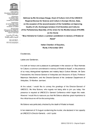 Address By Ms Veronique Dauge Head Of Culture Unit Of The Unesco Regional Bureau For Science And Culture In Europe Venice Italy On The Occasion Of The Second Session Of The Committee