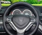Hand-stitched Black Leather Car Steering Wheel Cover for Honda Spirior  Accord | eBay