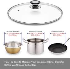 Remotely monitor your kitchen appliances. Kitchen Dining Fry Pan Skillet Pan Lid With Handle Coated In Silicone Ring 10 5 26cm Glass Lid For Frying Pan Clear Home Kitchen