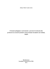 Maybe you would like to learn more about one of these? Formacao Pedagogica E Acao Docente Processo De Colocacao Dos Professores Na Escola Do Primeiro Ciclo Do Ensino Secundario Em Cabinda Angola