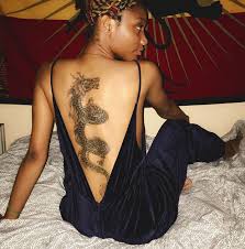 Black And Red Dragon Back Tattoo Tattoo Inked Red Ink Tattoos Back Tattoo Women Tattoos