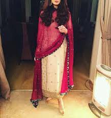 Black And Pink Punjabi Suit Combination Pin On Dress