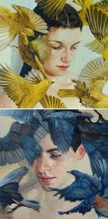 David Feather. Otter chasing a frog