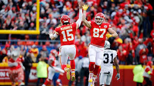 Check spelling or type a new query. Chiefs Te Travis Kelce On Catching Patrick Mahomes No Look Passes And Fueling With French Toast Kansas City Chiefs Football Chiefs Football Kansas City Chiefs Logo