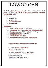 Yth hrd manager pt berkas jaya grup jl. Lowongan Kerja Pt Cck Universitas Esa Unggul