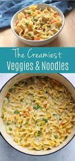 This Vegetarian Dish Is Made With Creamy Egg Noodles And Plenty Of Veggies For A Rich And Delic Tasty Vegetarian Recipes Vegetarian Comfort Food Veggie Pot Pie