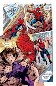Spiderman and spider woman kiss