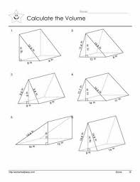 triangular prism volume worksheets