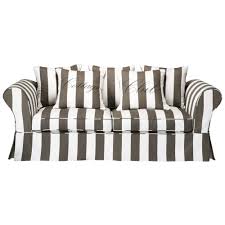 3 4 Sitzersofa Nicht Ausziehbar Grau Weiss Gestreift Cottage Club Divano A Righe