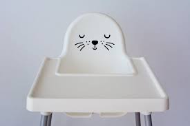 seal sticker for ikea antilop high chair cute face decal emoji smile self adhesive foil black furniture not included vinyls kinderstoel zwarte meubels
