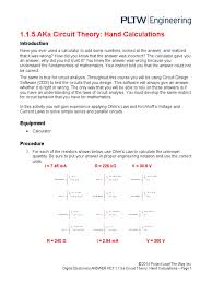 I have included a complete answer key for your convenience! 1 1 5 Aka Circuittheoryhandcalculations Series And Parallel Circuits Electrical Network
