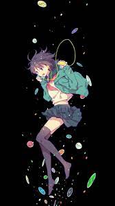 Anime spinning blades live wallpaper. Wallpaper Anime Girls Black Background Dark Hair Short Hair Smartphone Headphones 1440x2560 Elqu 1775033 Hd Wallpapers Wallhere