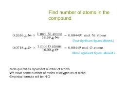 And how many atoms of sulphur will you need for the reaction to use up all the iron you have? How To Find Number Of Oxygen Atoms In A Compound
