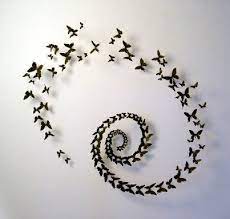 Mariposas Negras Arte Con Rollos De Papel Mariposas Pared Decoracion De Arte De La Pared