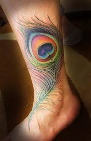 Realistic Peacock Feather Tattoo Peacock Feather Tattoo Feather Tattoo Ankle Peacock Tattoo