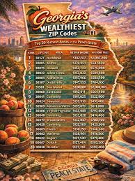 Wealth Ranking - 20 Highest-Income Zip Codes in Georgia #wealth #georgia