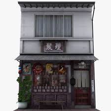 Old Tokyo Barber Shop 3d Model Japanese Buildings Building Illustration Architecture