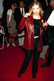 20 Times Relaxed Style Ruled The 90s Red Carpet Red Leather Jacket Outfit Red Leather Blazer Fashion