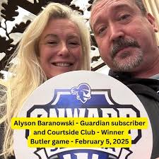 Alyson Baranowski, Guardian subscriber and winner of our February 5th  Courtside Club drawing, with her husband Bob