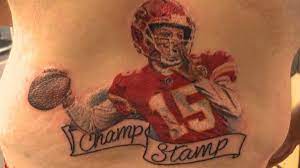 Post malone has a tattoo that features a kansas city chiefs logo surrounded by replicas of autographs from patrick mahomes and travis kelce. Chiefs Fan Gets Tattoo Of Quarterback Patrick Mahomes Calls It Champ Stamp