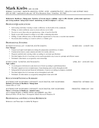 Entry Level Healthcare Management Resume