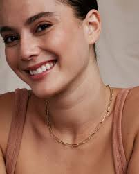 Connected Bold Paperclip Chain Necklace