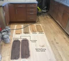 Strong flooring provides you with a great chance for customization. Red Oak Flooring Stain Options With Cherry Cabinets Nutmeg Antique Brown Early American Spice Natura Red Oak Floors Natural Oak Flooring Oak Floor Stains