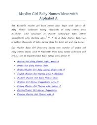 Ppt Muslim Girl Baby Names Ideas With Alphabet A Powerpoint Presentation Id 7873989
