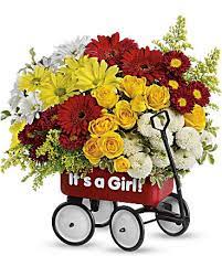Baby S Wow Wagon By Teleflora Girl Flower Arrangement Teleflora