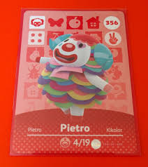 Pietro Amiibo Card 356 Animal Crossing New Horizons Never Scanned *Mint*