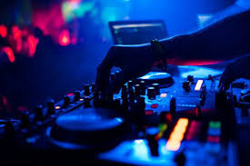 Dj Mixing Music Moving The Controllers On Mixer In Night Club In 2020 Night Club Music Photo Editing
