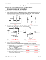 An electronic circuit activity—electronic circuit worksheet answer key 2. Series Circuits