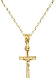 Newchic offer quality jesus cross necklace at wholesale prices. Amazon Com In Season Jewelry Gold Plated Small Jesus Crucifix Cross Pendant Catholic Necklace For Children 16 Religious Jesus Christ Crucifix Cross Pendant Necklace For Kids Girls Or Boys Other Products Jewelry