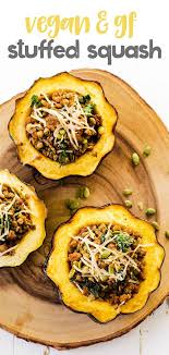 Stuffed Acorn Squash Recipe Vegan Thanksgiving Recipes Vegan Recipes Healthy Vegan Dinner Recipes