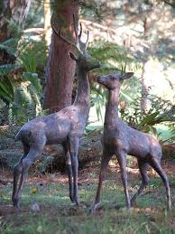 Two Extra Large Deer Garden Ornament Set Deer Garden Metal Garden Ornaments Deer Statues