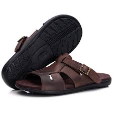 Sandalia Chinelo Casual Ortopedico Conforto Couro Cafe Netshoes