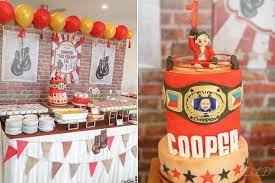 Unique props, furniture and decorations to rent. Cooper S Vintage Boxing Themed Party 1st Birthday Party Doll Manila