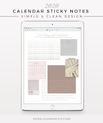 2020 Digital Calendar Sticky Notes Neutral Edition Ipad Etsy Sticky Notes Digital Calendar Digital Planner